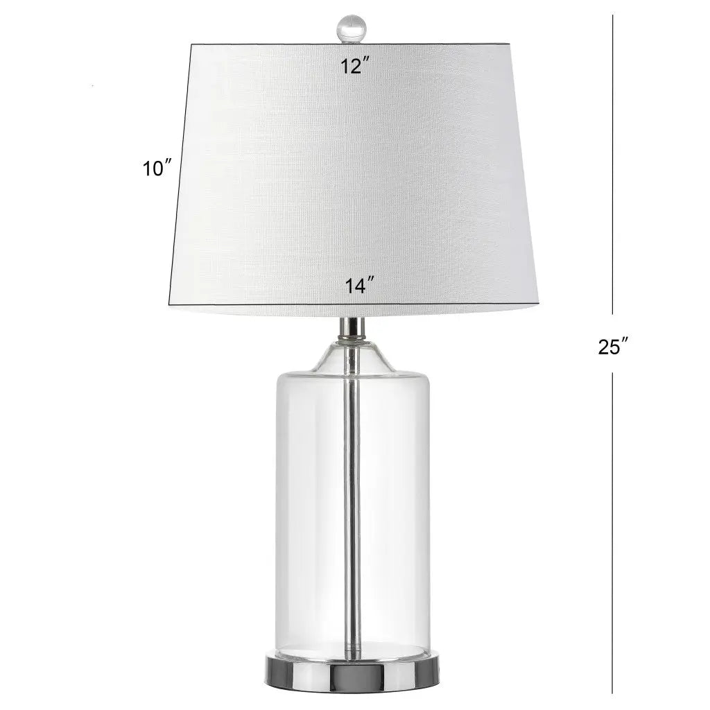 25" Silver Bedside Lamp With Drum Shade Homeroots Lighting