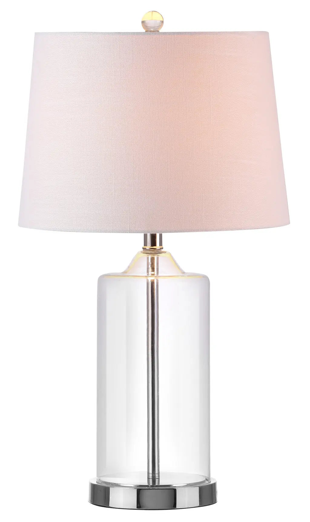 25" Silver Bedside Lamp With Drum Shade Homeroots Lighting