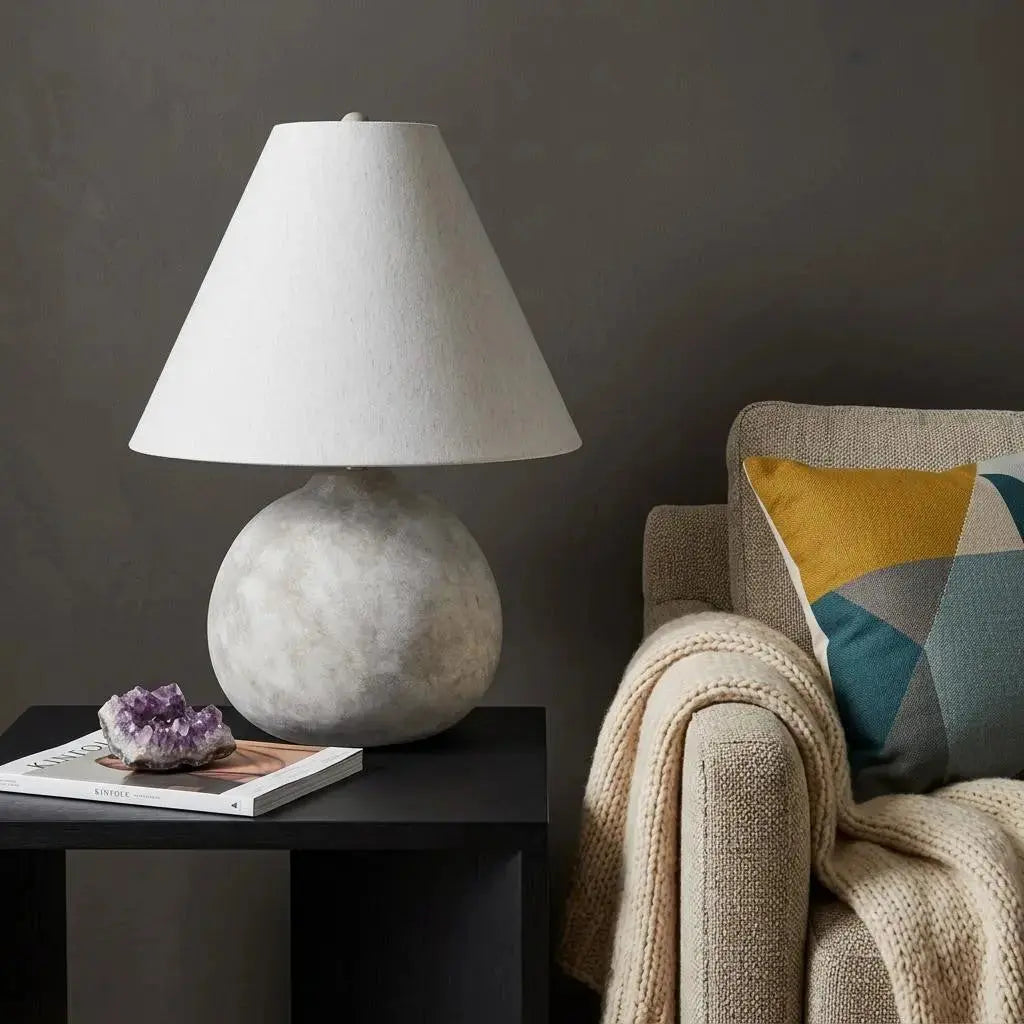 25" Tan Novelty Table Lamp With Bell Shade Homeroots Lighting