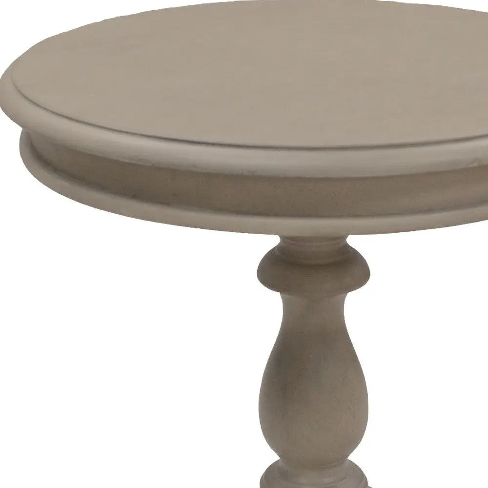 25" Taupe Gray Manufactured Wood Round End Table Homeroots Living Room