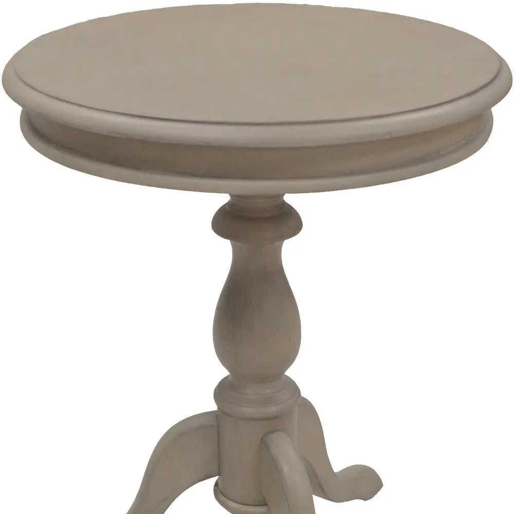 25" Taupe Gray Manufactured Wood Round End Table Homeroots Living Room