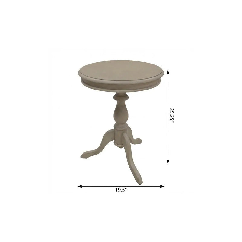 25" Taupe Gray Manufactured Wood Round End Table Homeroots Living Room