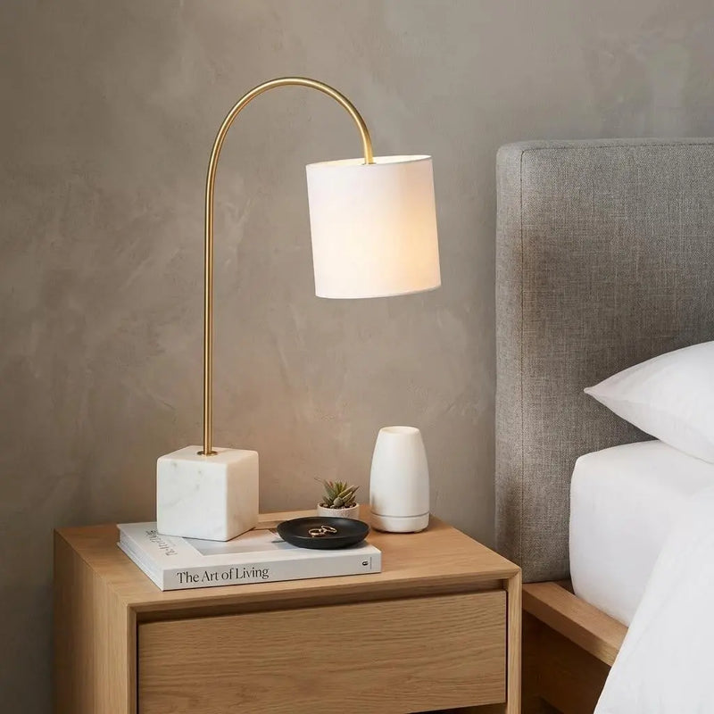25" White Novelty Table Lamp With Drum Shade Homeroots Lighting