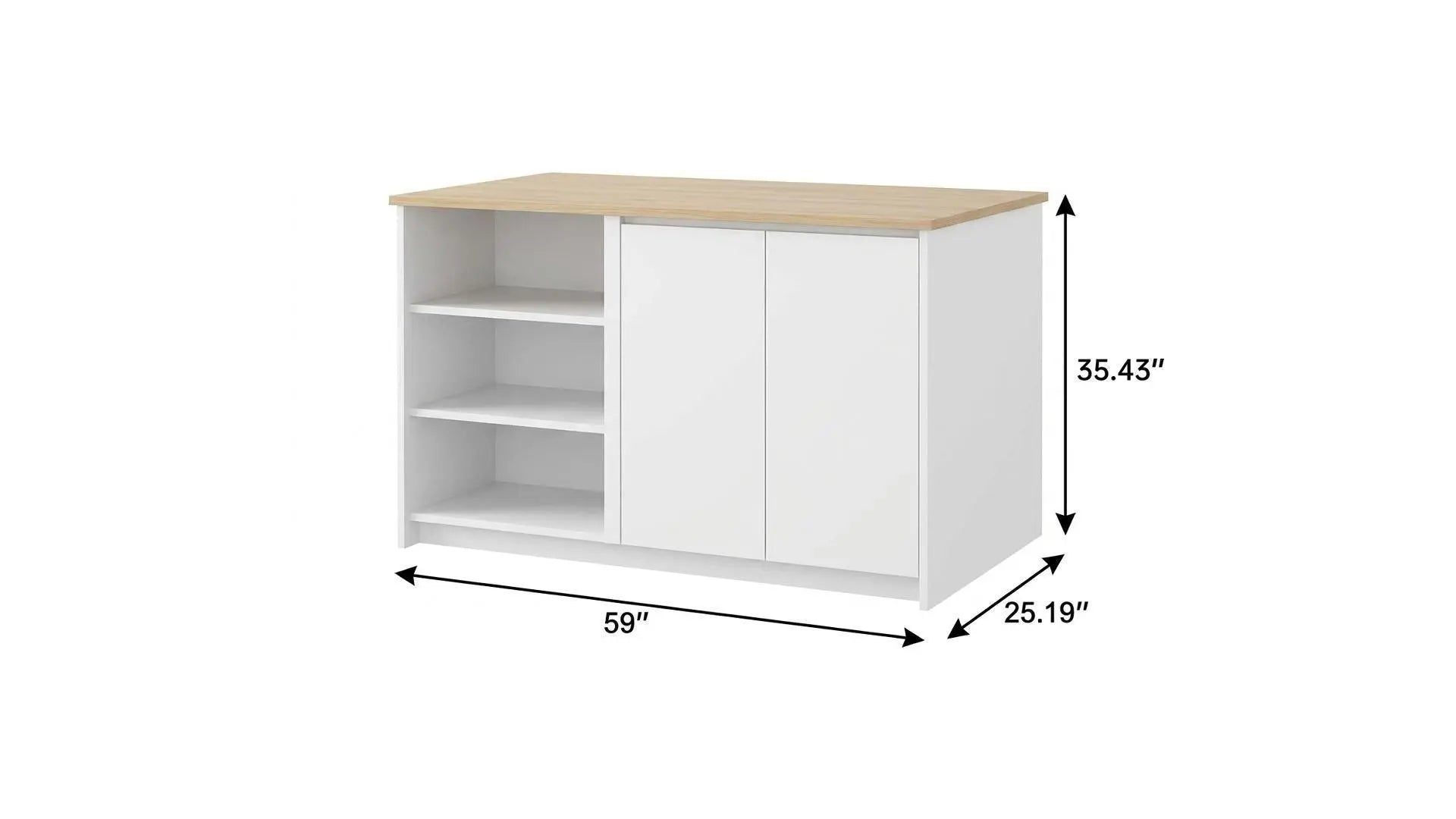 25" White Wood Kitchen Island Homeroots Kitchen & Dining
