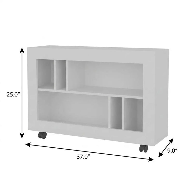 25" White Wood Two Tier Bookcase Homeroots Office