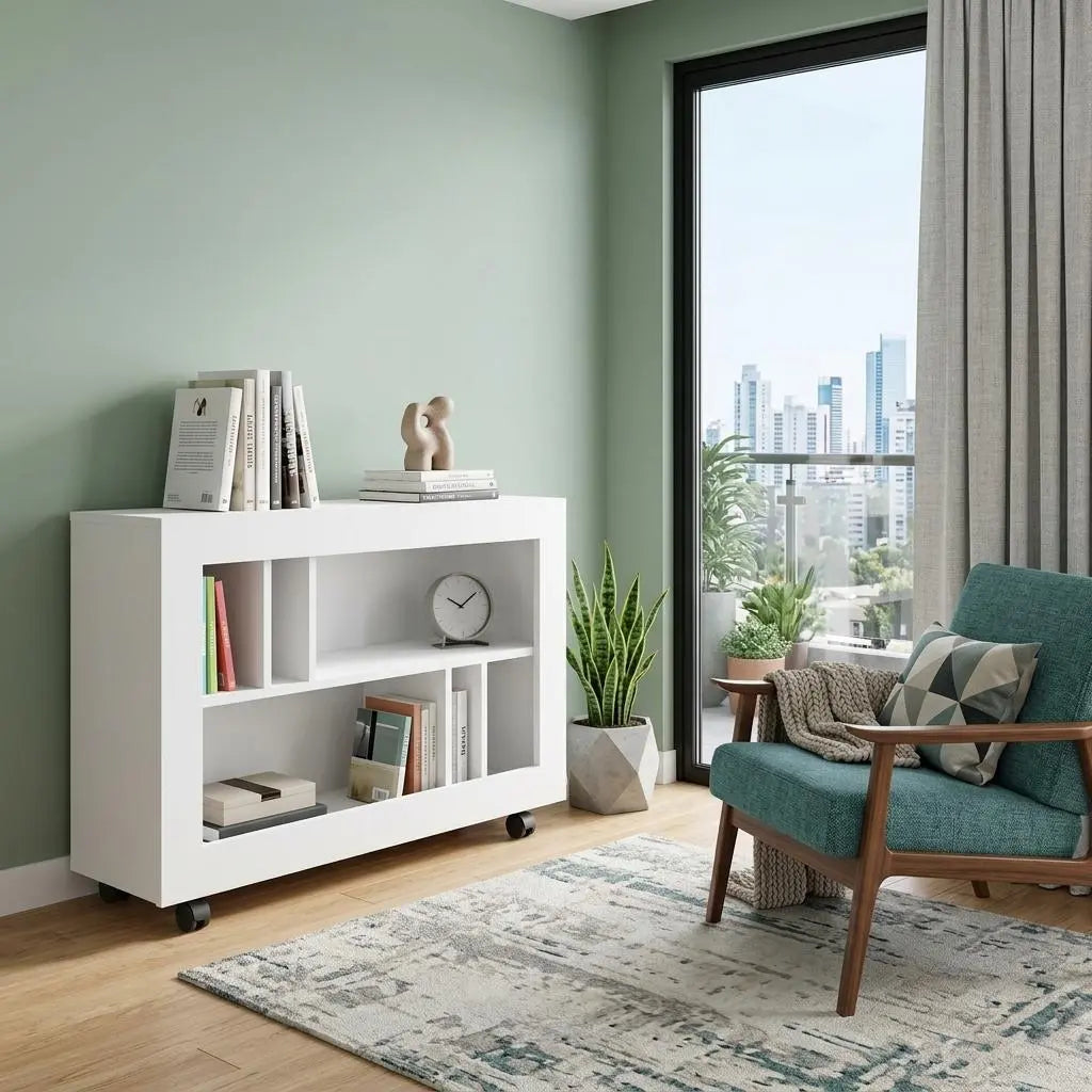 25" White Wood Two Tier Bookcase Homeroots Office