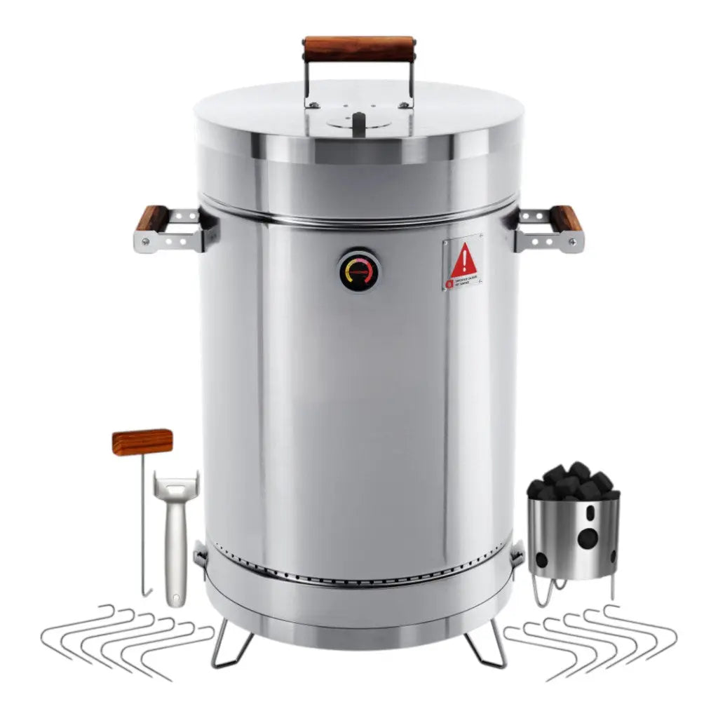 25" X 14" Silver Stainless Steel Portable Smoker Barrel Homeroots Outdoor
