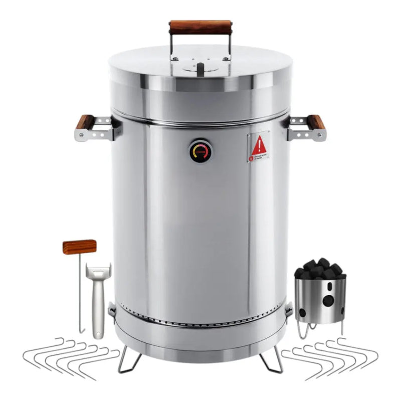 25" X 14" Silver Stainless Steel Portable Smoker Barrel Homeroots Outdoor