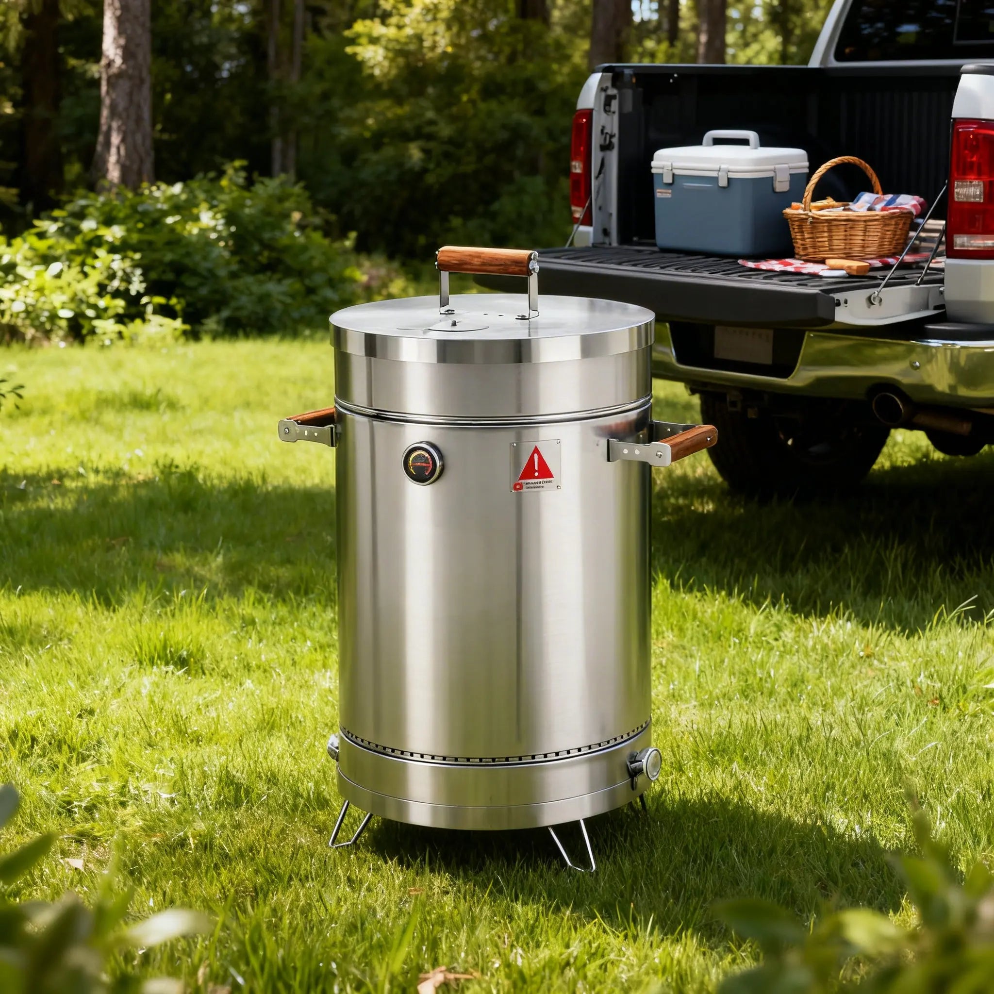 25" X 14" Silver Stainless Steel Portable Smoker Barrel Homeroots Outdoor