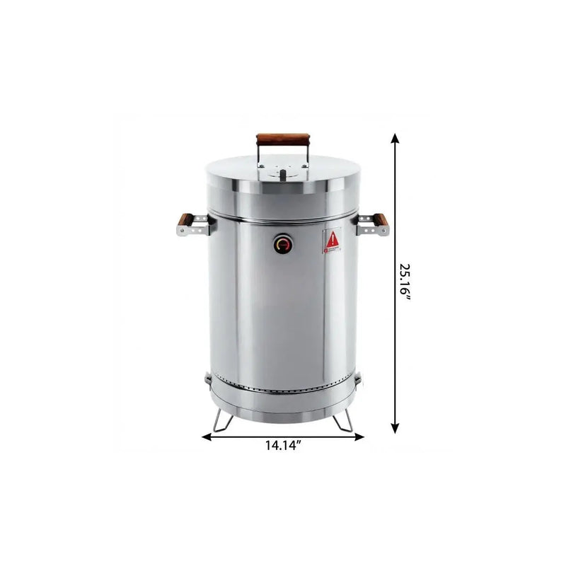 25" X 14" Silver Stainless Steel Portable Smoker Barrel Homeroots Outdoor