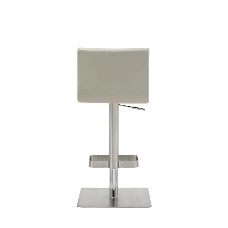 26 " Light Gray And Silver Stainless Steel Counter Height Bar Chair Homeroots Living Room