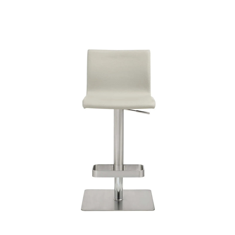 26 " Light Gray And Silver Stainless Steel Counter Height Bar Chair Homeroots Living Room