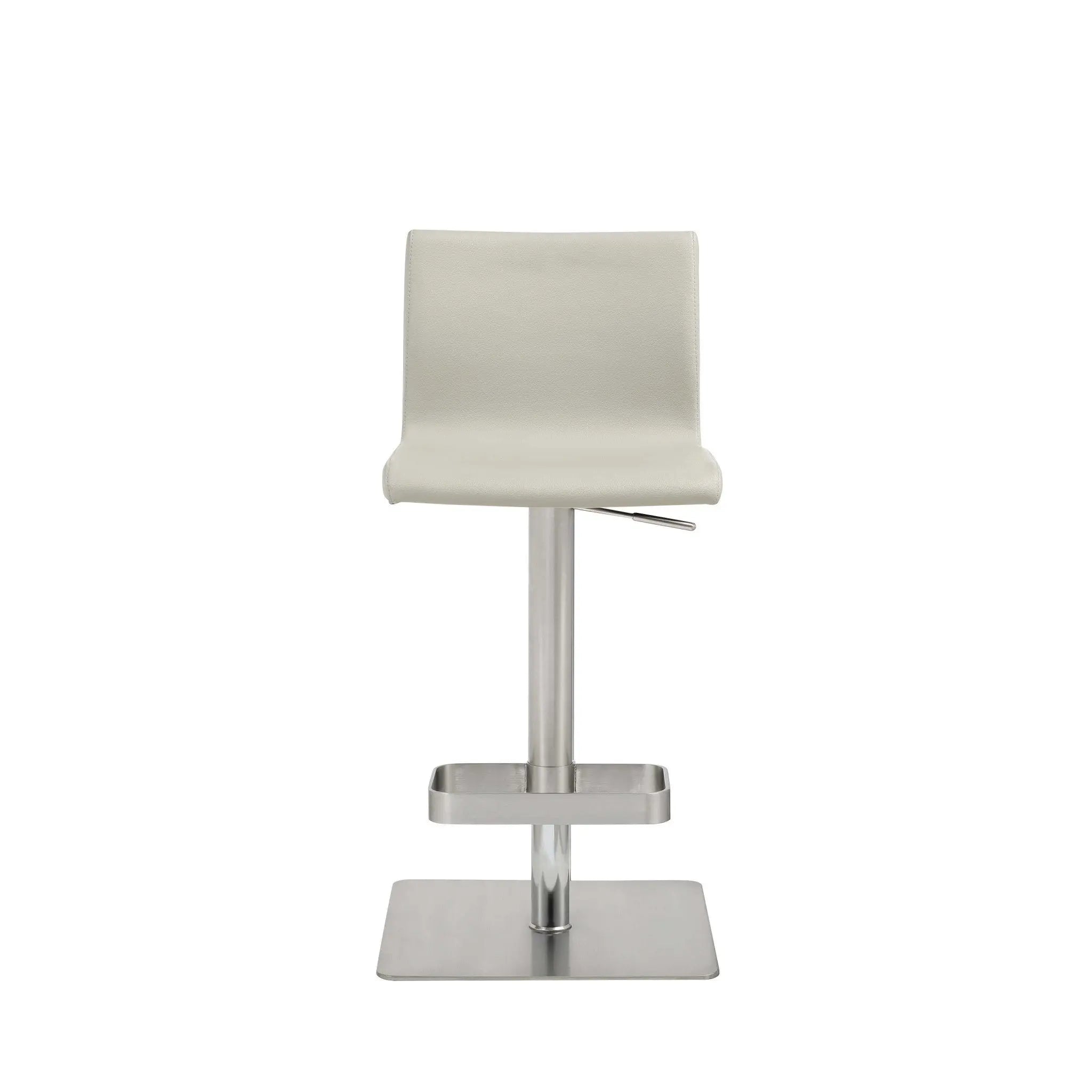 26 " Light Gray And Silver Stainless Steel Counter Height Bar Chair Homeroots Living Room