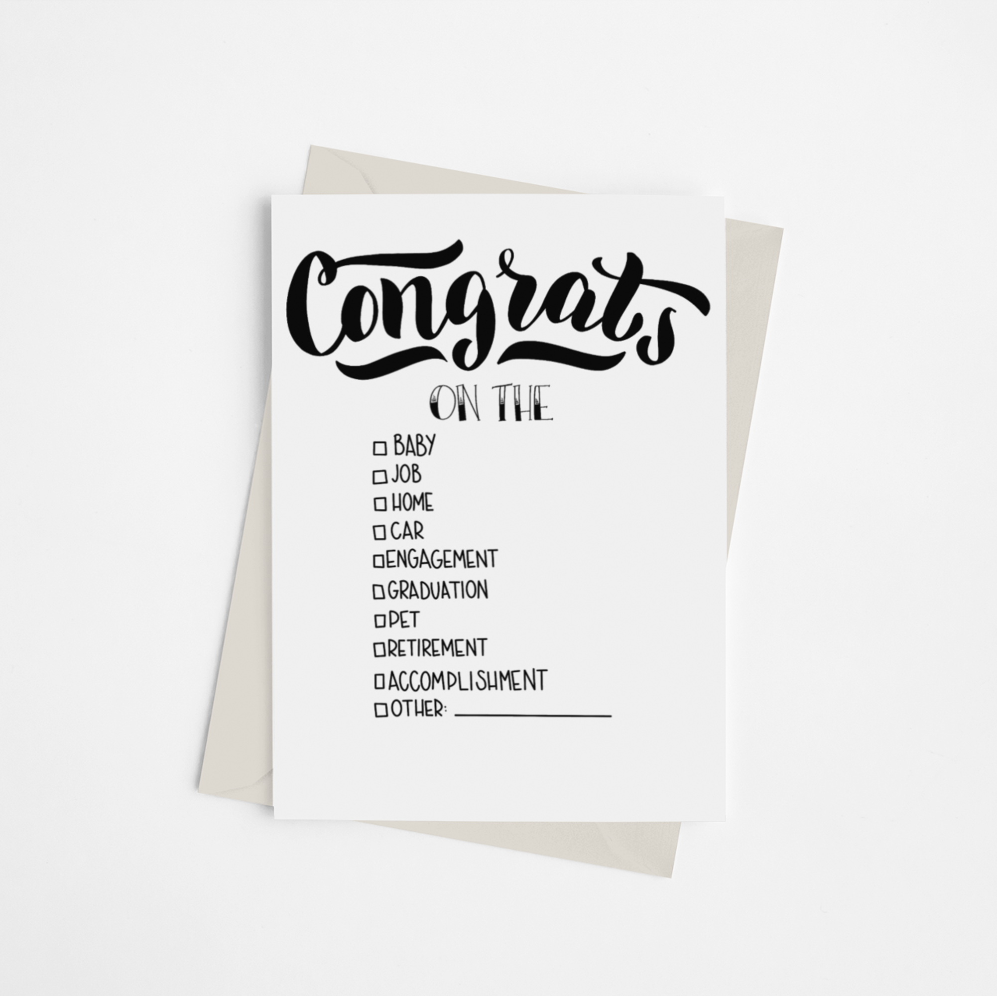 "Congrats.." Checklist - Greeting Card - Pack of 1 - Apparel and Accessories