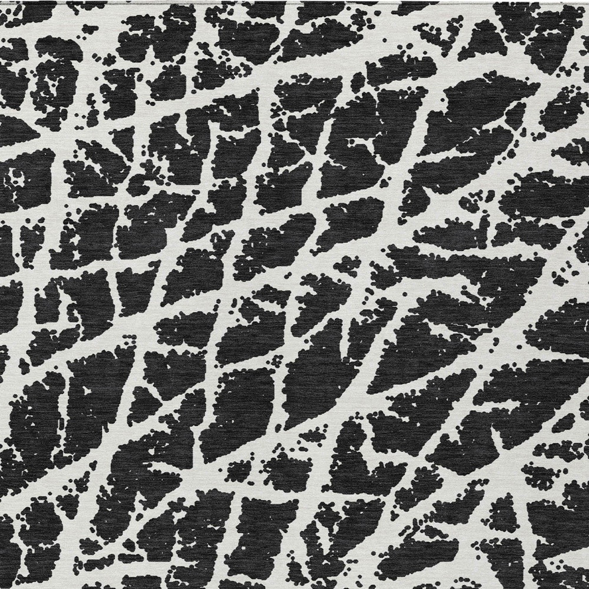 3' X 5' Black and White Abstract Washable Non Skid Indoor Outdoor Area Rug Sports & Outdoor