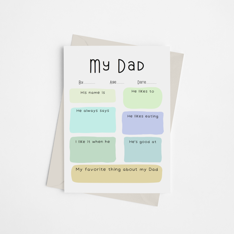 "My Dad" - Fill in the Blank Father's Day Card - 1 - Apparel and Accessories