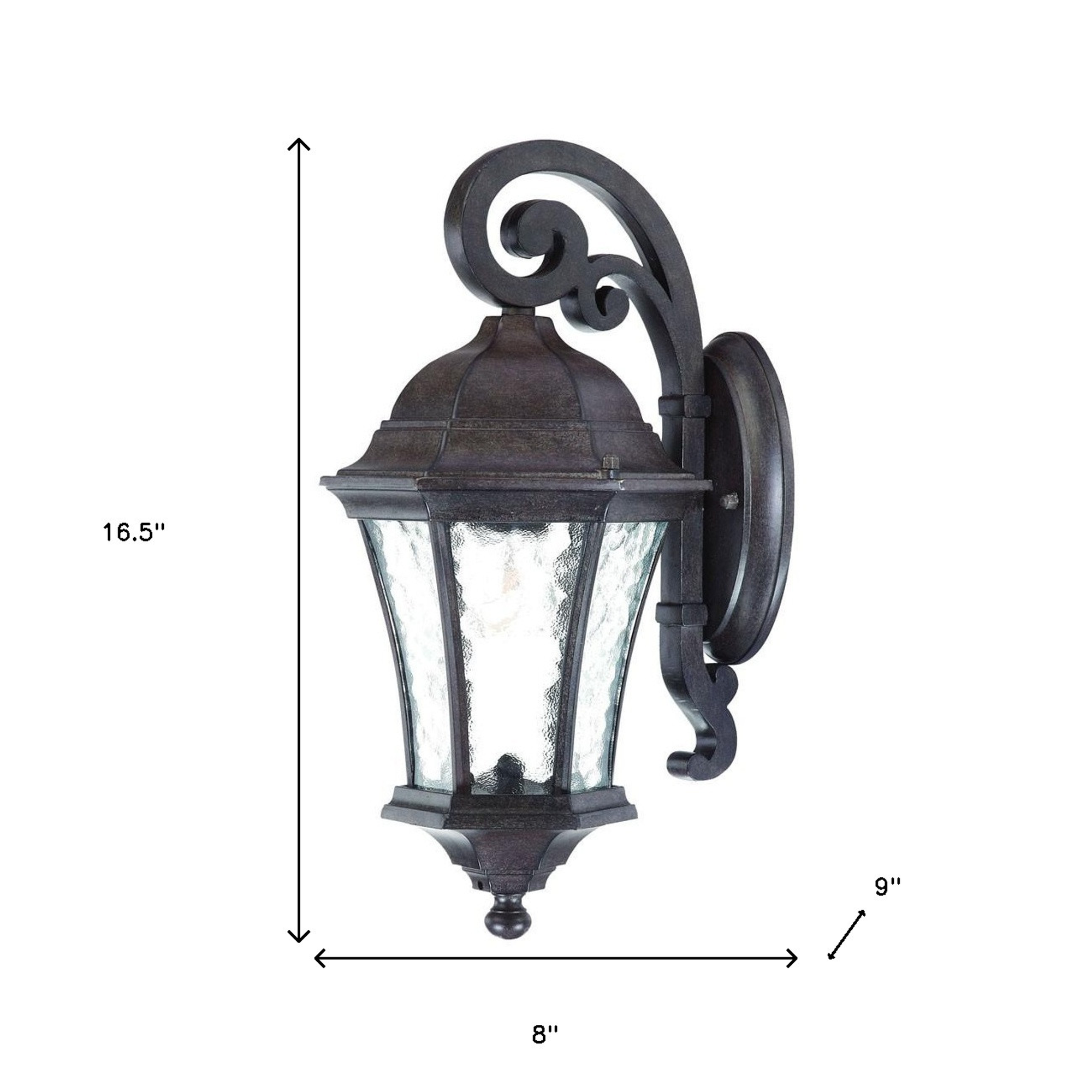 Antique Black Tapered Hanging Lantern Wall Light Sports & Outdoor