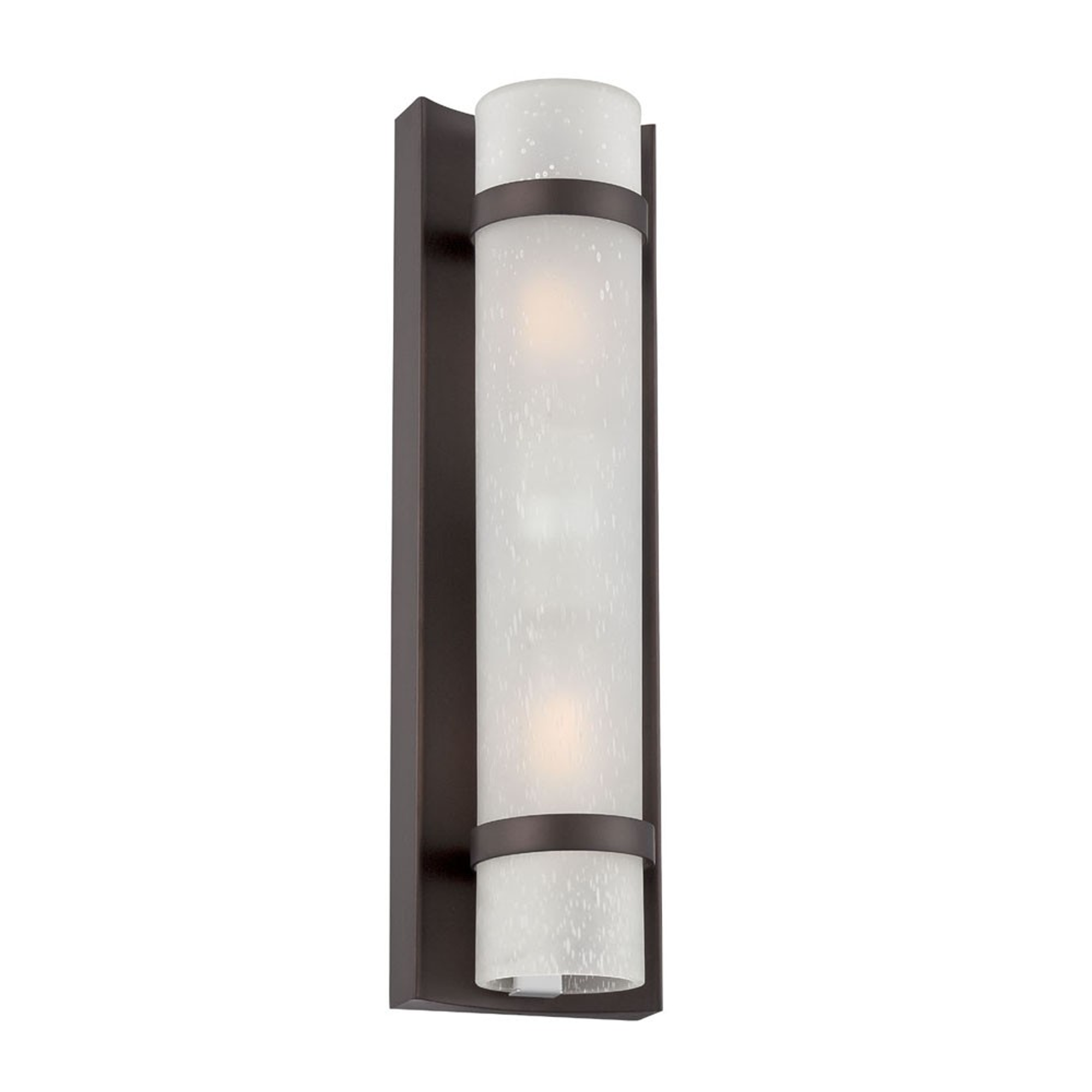 Two Light Bronze and White Glass Wall Sconce Sports & Outdoor
