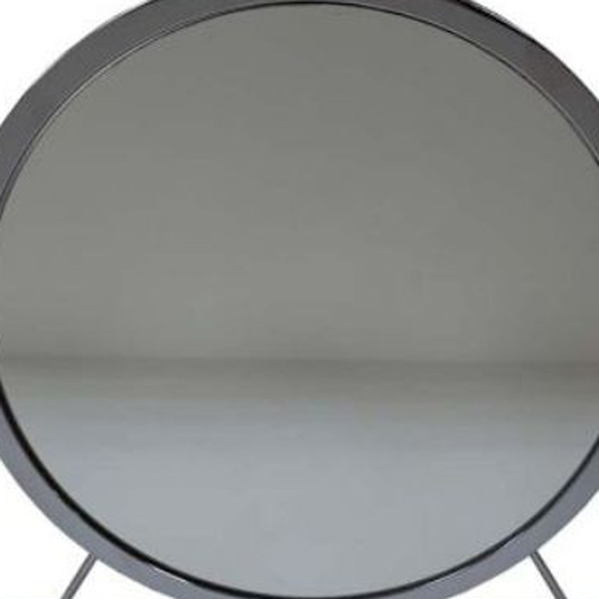 19" Faux Fur, Mirror, White & Chrome Finish Round Makeup Shaving Tabletop Mirror - 1 - Home & Garden