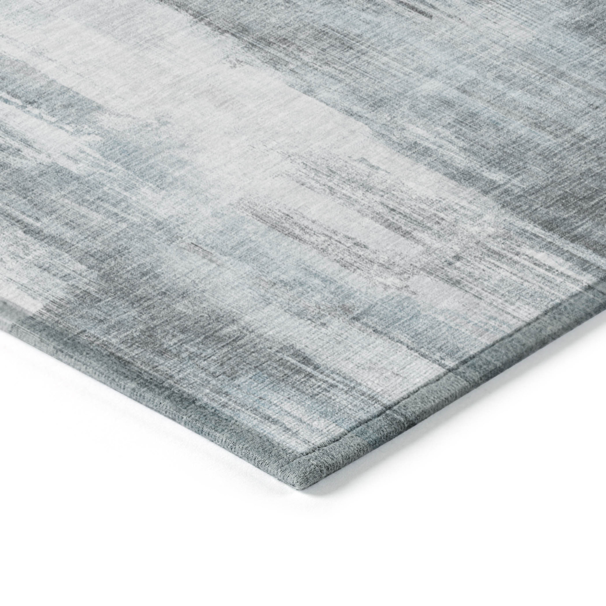 10' X 14' Teal Abstract Washable Non Skid Indoor Outdoor Area Rug - 1 - Sports & Outdoor