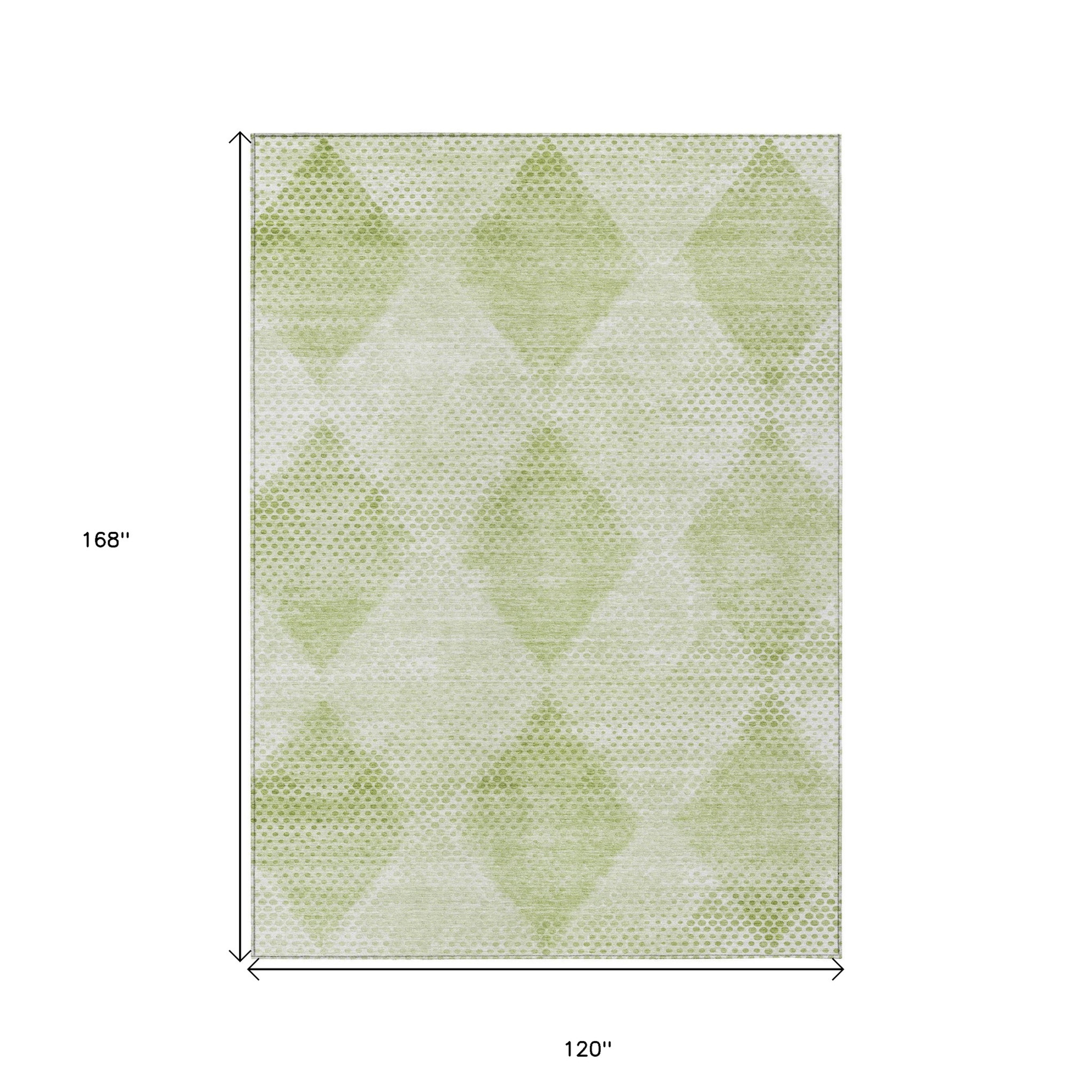 10' X 14' Mint Green Geometric Washable Non Skid Indoor Outdoor Area Rug - 1 - Sports & Outdoor