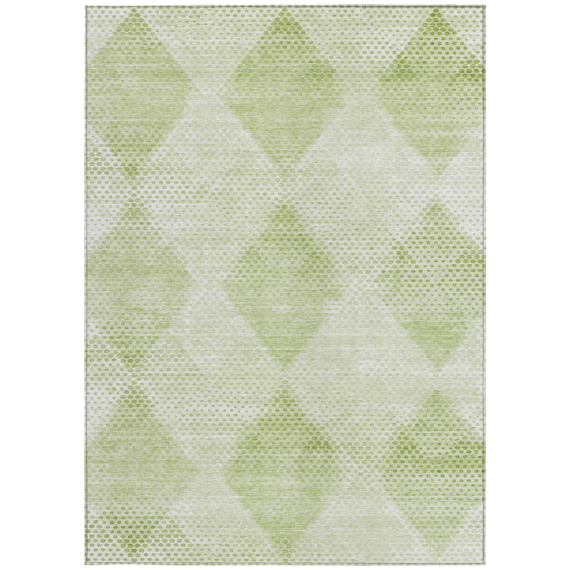 10' X 14' Mint Green Geometric Washable Non Skid Indoor Outdoor Area Rug - 1 - Sports & Outdoor