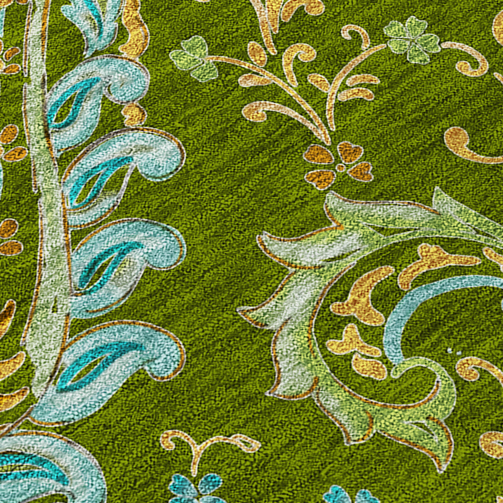10' X 14' Green Paisley Washable Non Skid Indoor Outdoor Area Rug - 1 - Sports & Outdoor