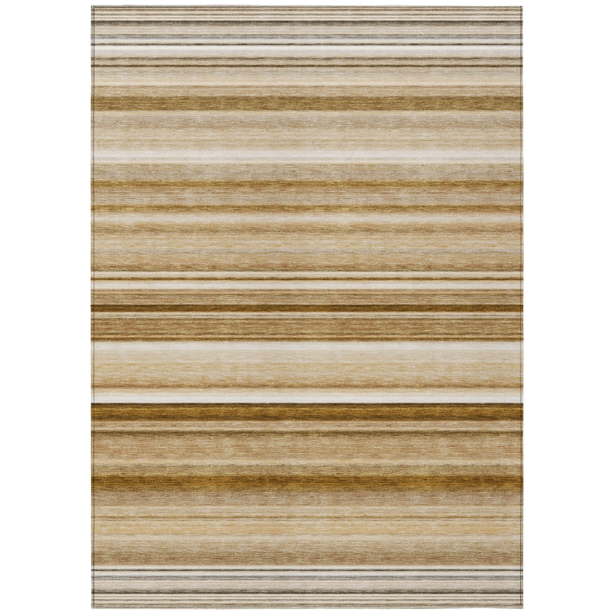 9' X 12' Chocolate Striped Washable Non Skid Indoor Outdoor Area Rug Sports & Outdoor
