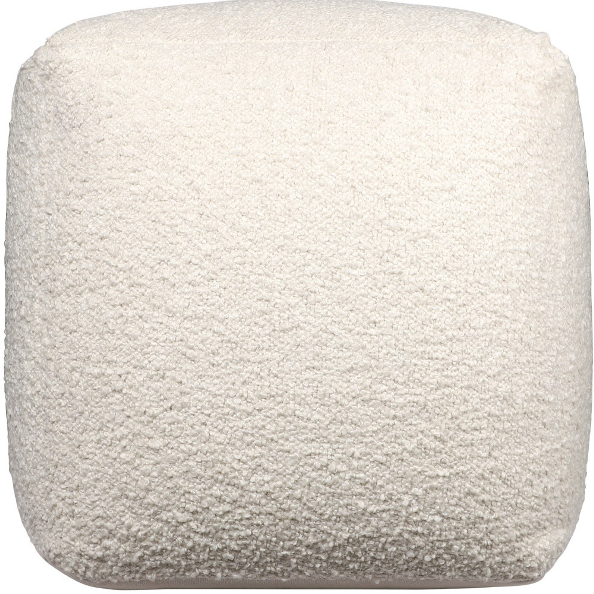 18" Ivory Polyester Cube Outdoor Pouf Ottoman - 1 - Sports & Outdoor