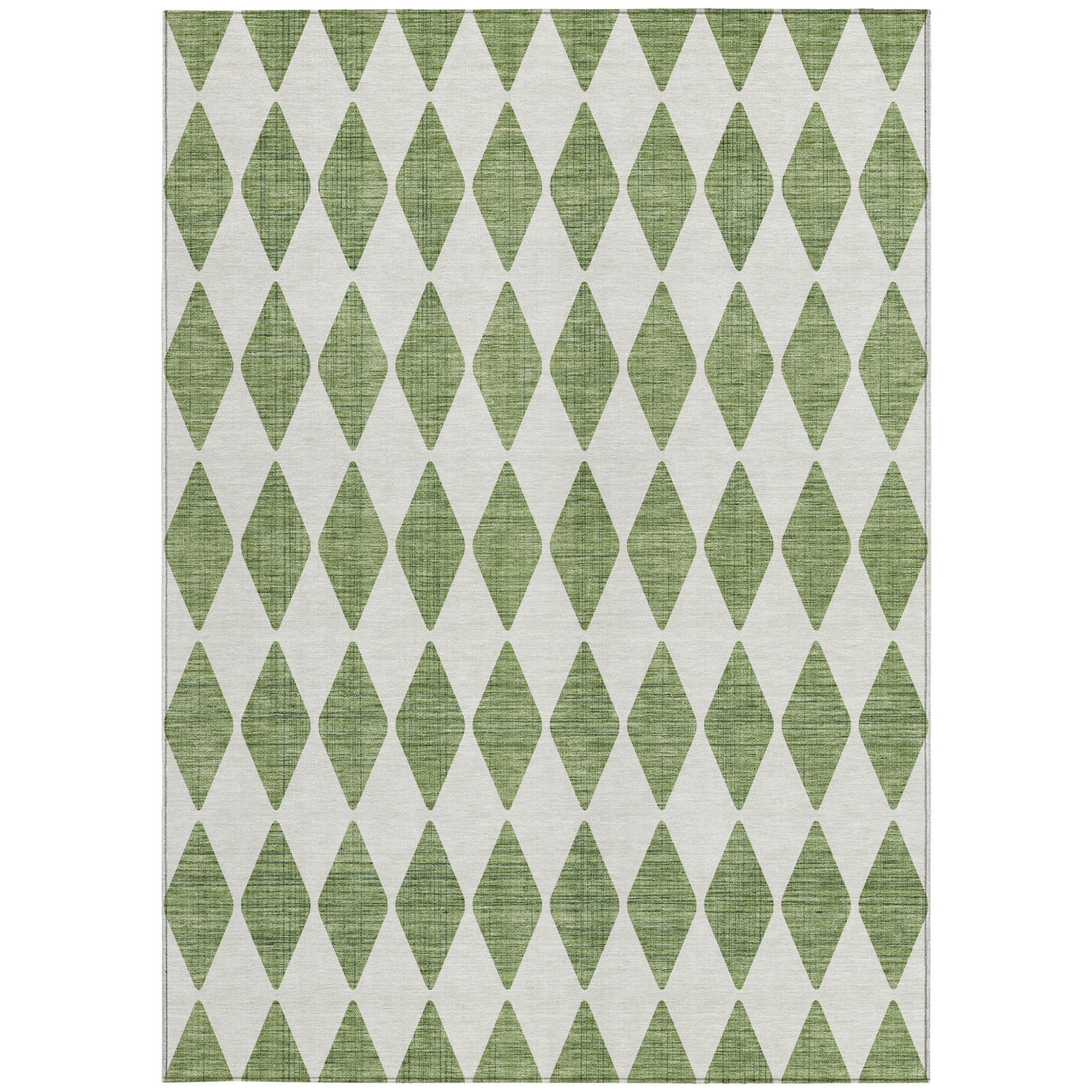 10' X 14' Green And Ivory Geometric Washable Indoor Outdoor Area Rug - 1 - Sports & Outdoor