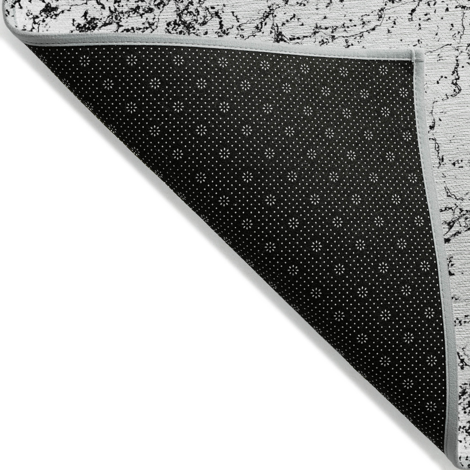 3' X 5' Black White And Gray Abstract Washable Indoor Outdoor Area Rug Sports & Outdoor