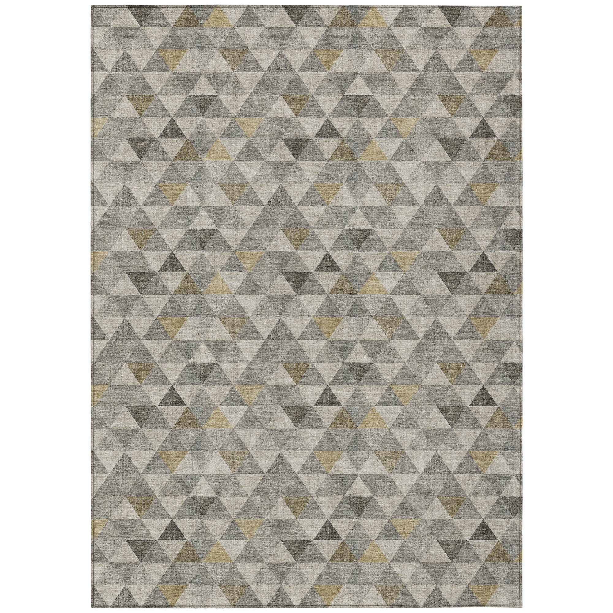 10' X 14' Taupe Beige And Tan Geometric Washable Indoor Outdoor Area Rug - 1 - Sports & Outdoor