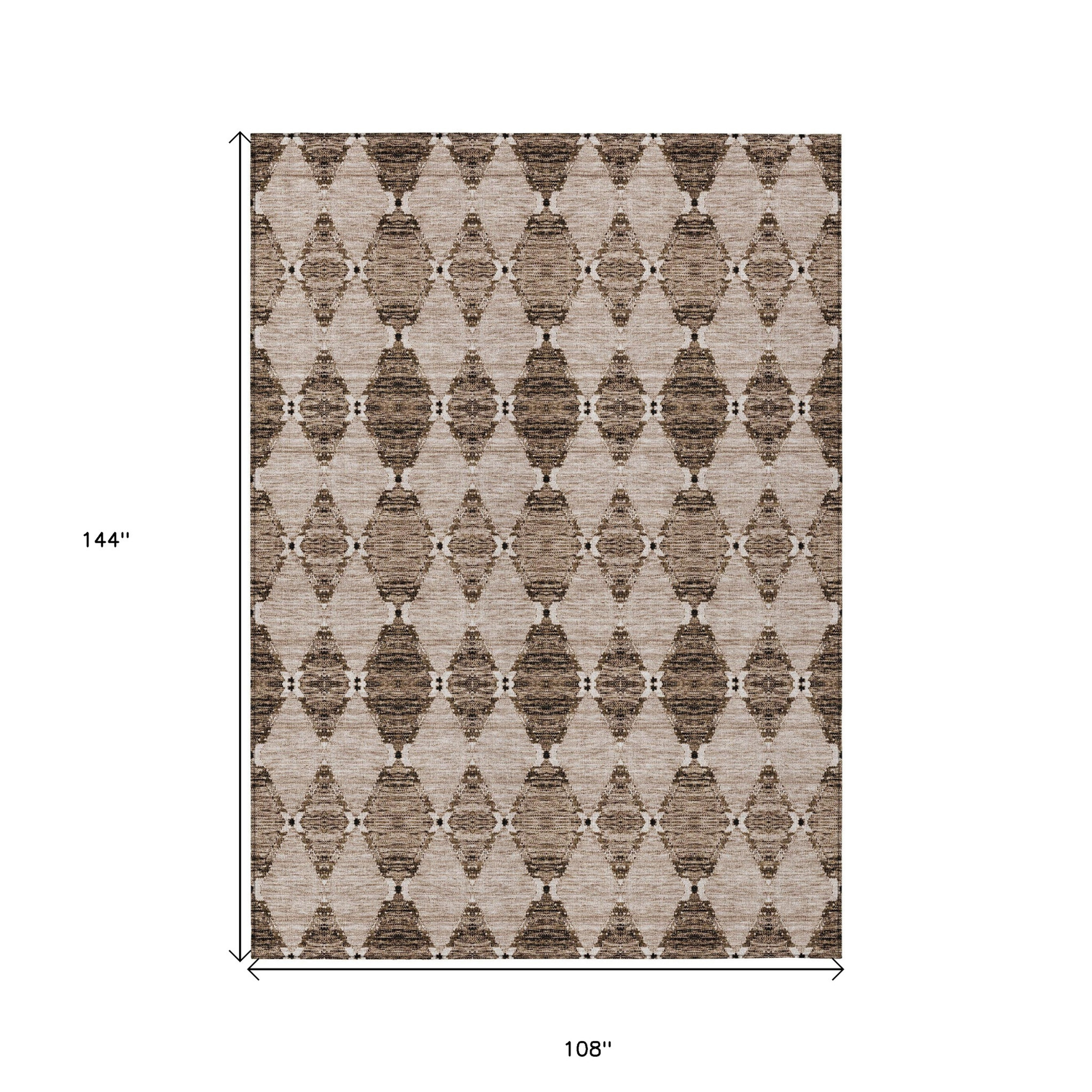9' X 12' Brown And Chocolate Moroccan Washable Indoor Outdoor Area Rug Sports & Outdoor