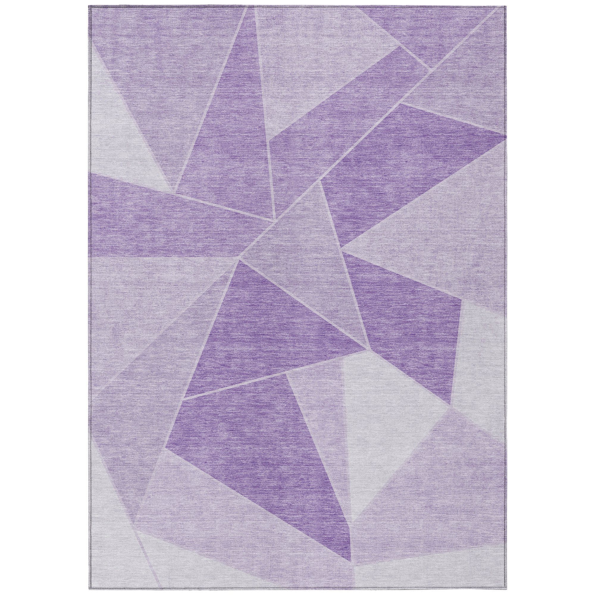 10' X 14' Lilac And Purple Geometric Washable Indoor Outdoor Area Rug - 1 - Sports & Outdoor
