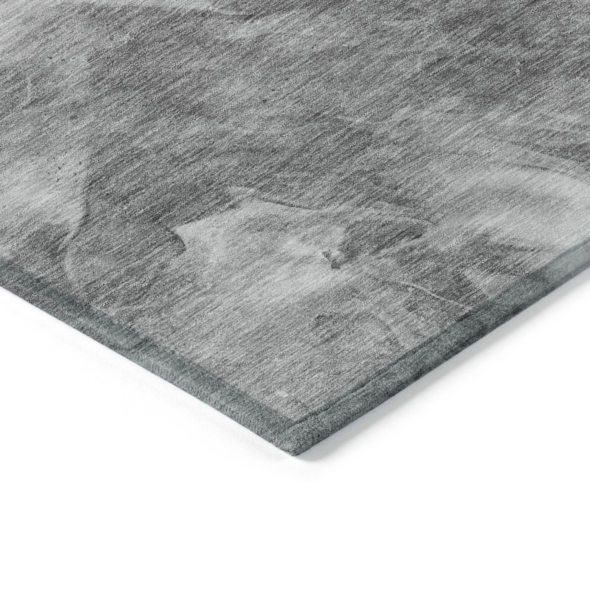 10' X 14' Gray Silver And Charcoal Abstract Washable Indoor Outdoor Area Rug - 1 - Sports & Outdoor