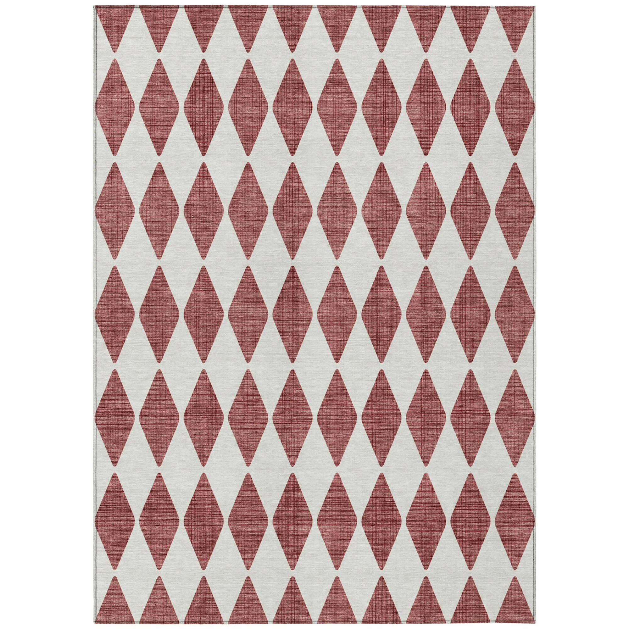10' X 14' Burgundy Geometric Washable Indoor Outdoor Area Rug - 1 - Sports & Outdoor