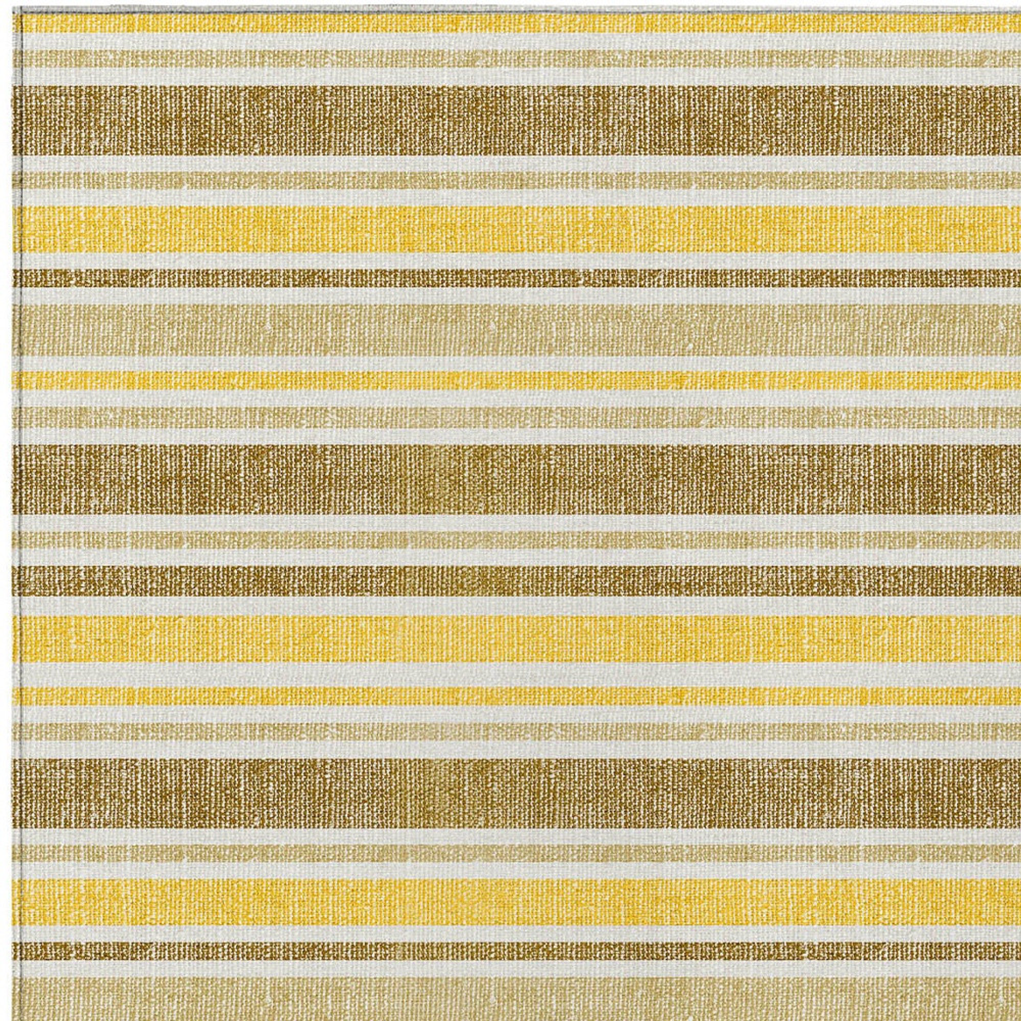 10' X 14' Brown And Orange Striped Washable Indoor Outdoor Area Rug - 1 - Sports & Outdoor