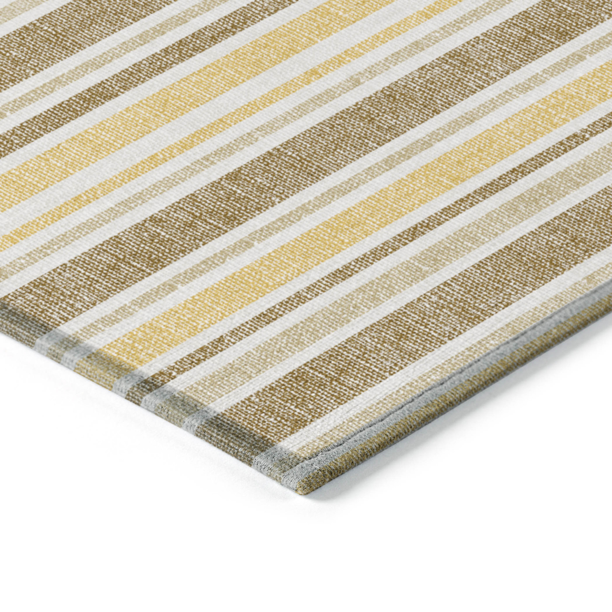 10' X 14' Brown And Orange Striped Washable Indoor Outdoor Area Rug - 1 - Sports & Outdoor