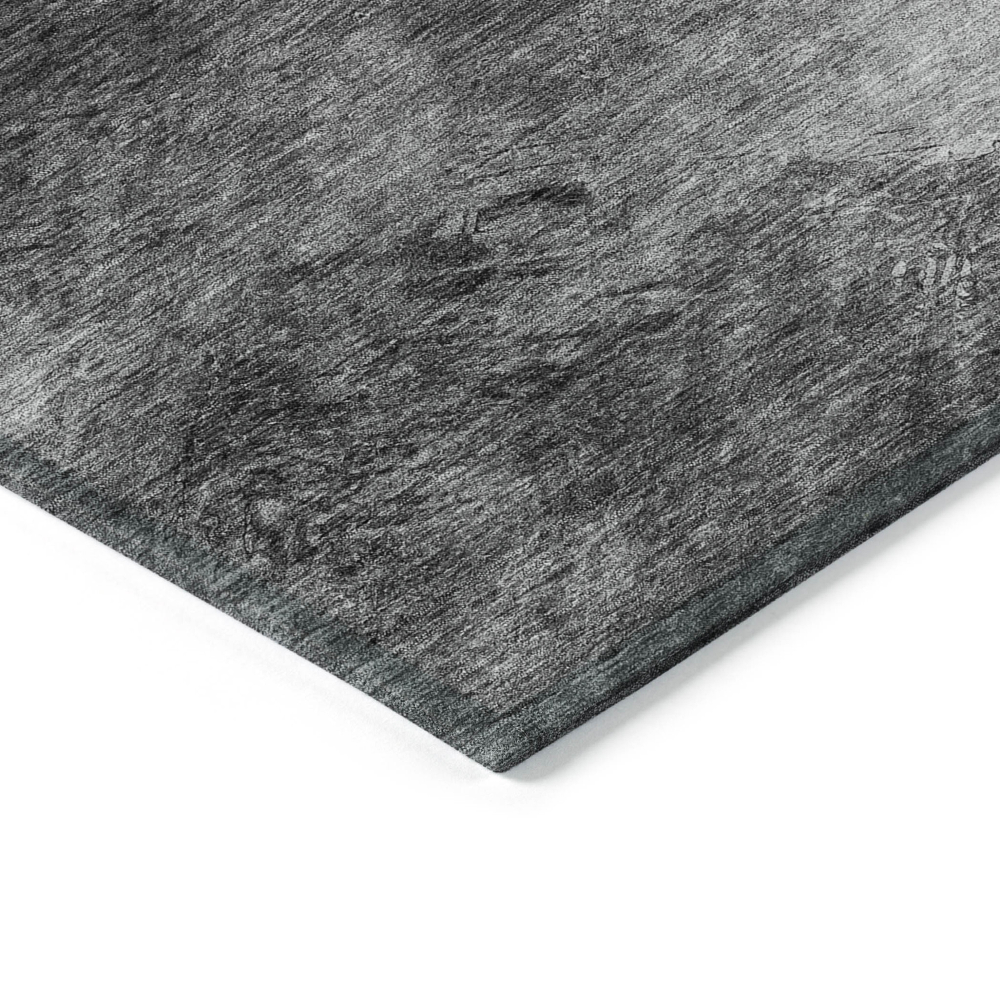 10' X 14' Gray Charcoal And Silver Abstract Washable Indoor Outdoor Area Rug - 1 - Sports & Outdoor