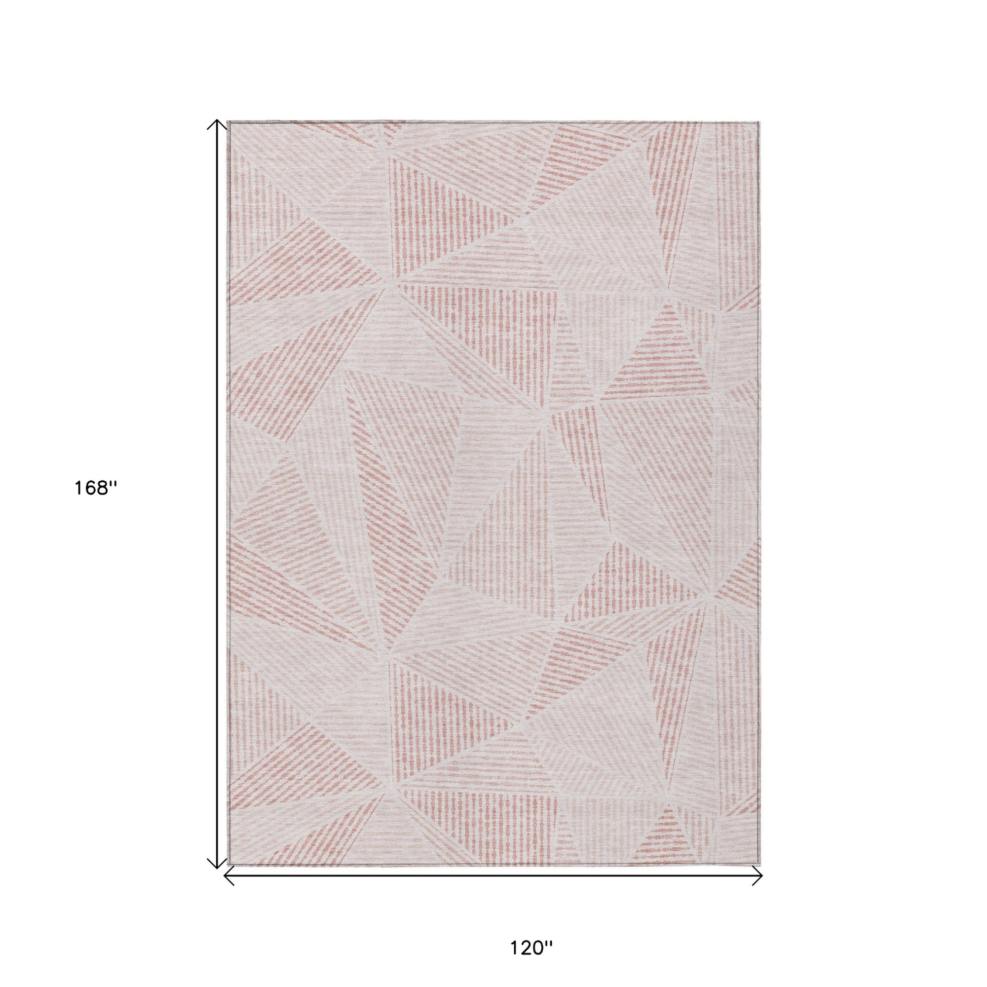 10' X 14' Blush And Pink Geometric Washable Indoor Outdoor Area Rug Sports & Outdoor