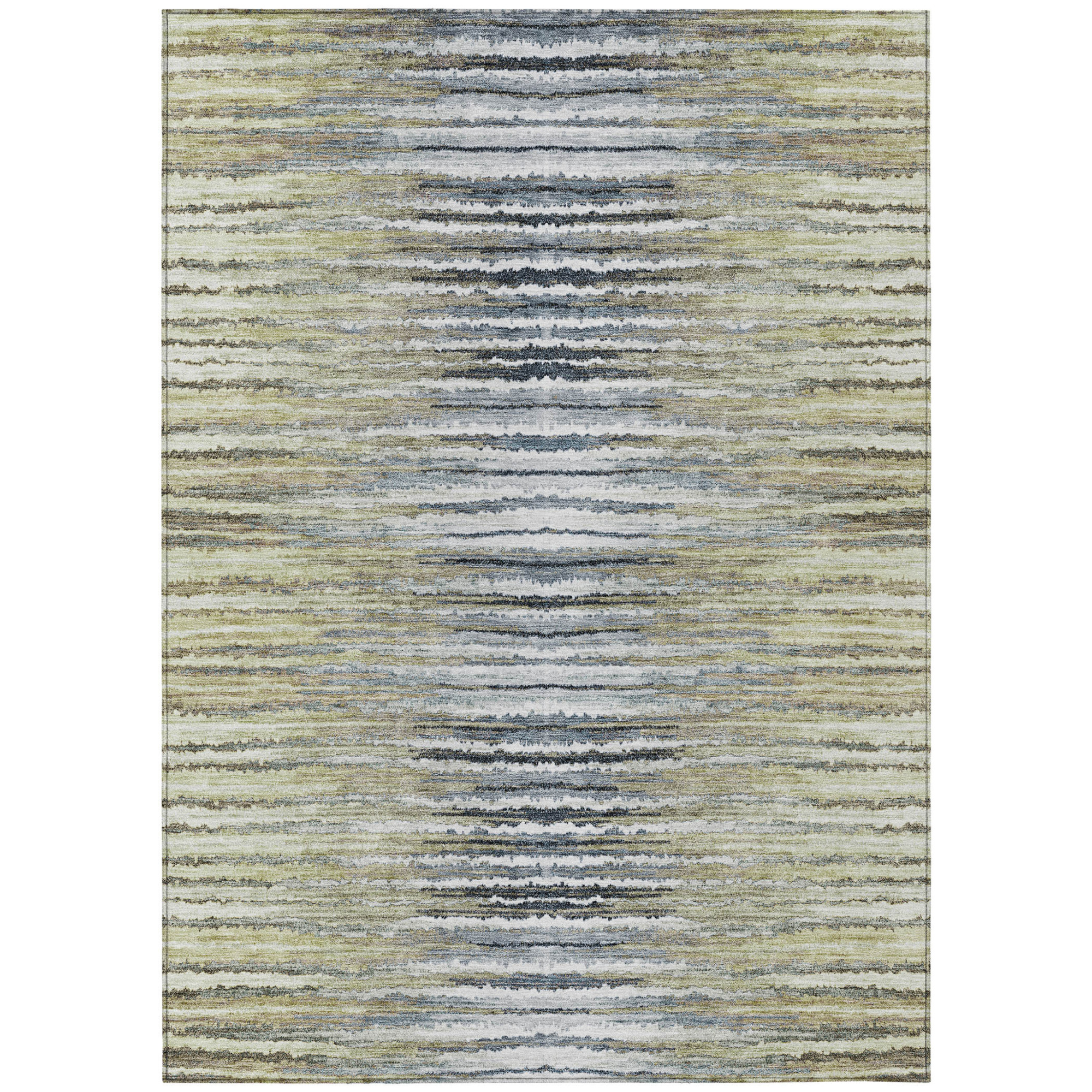 3' X 5' Beige Tan And Taupe Striped Washable Indoor Outdoor Area Rug Sports & Outdoor