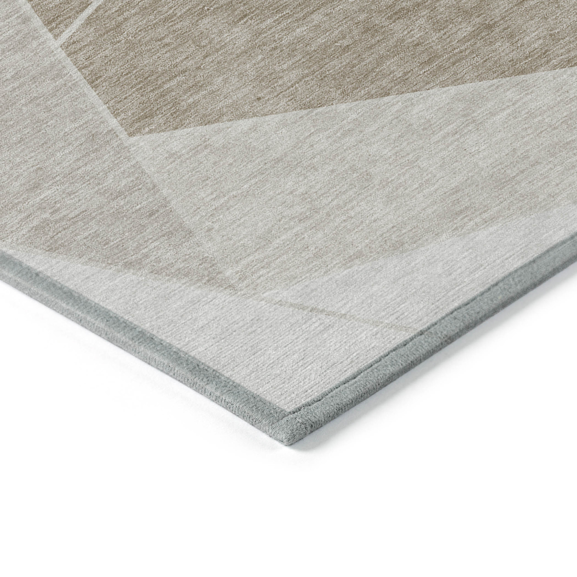 10' X 14' Taupe Brown And Beige Geometric Washable Indoor Outdoor Area Rug - 1 - Sports & Outdoor
