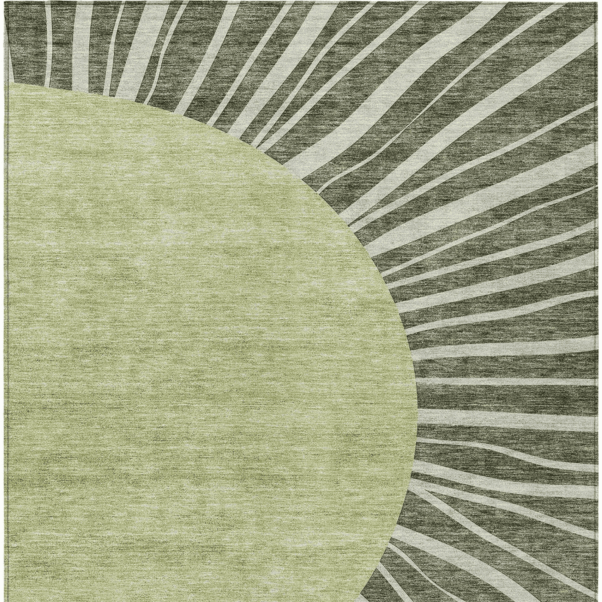 10' X 14' Olive Green And Artichoke Green Abstract Washable Indoor Outdoor Area Rug - 1 - Sports & Outdoor