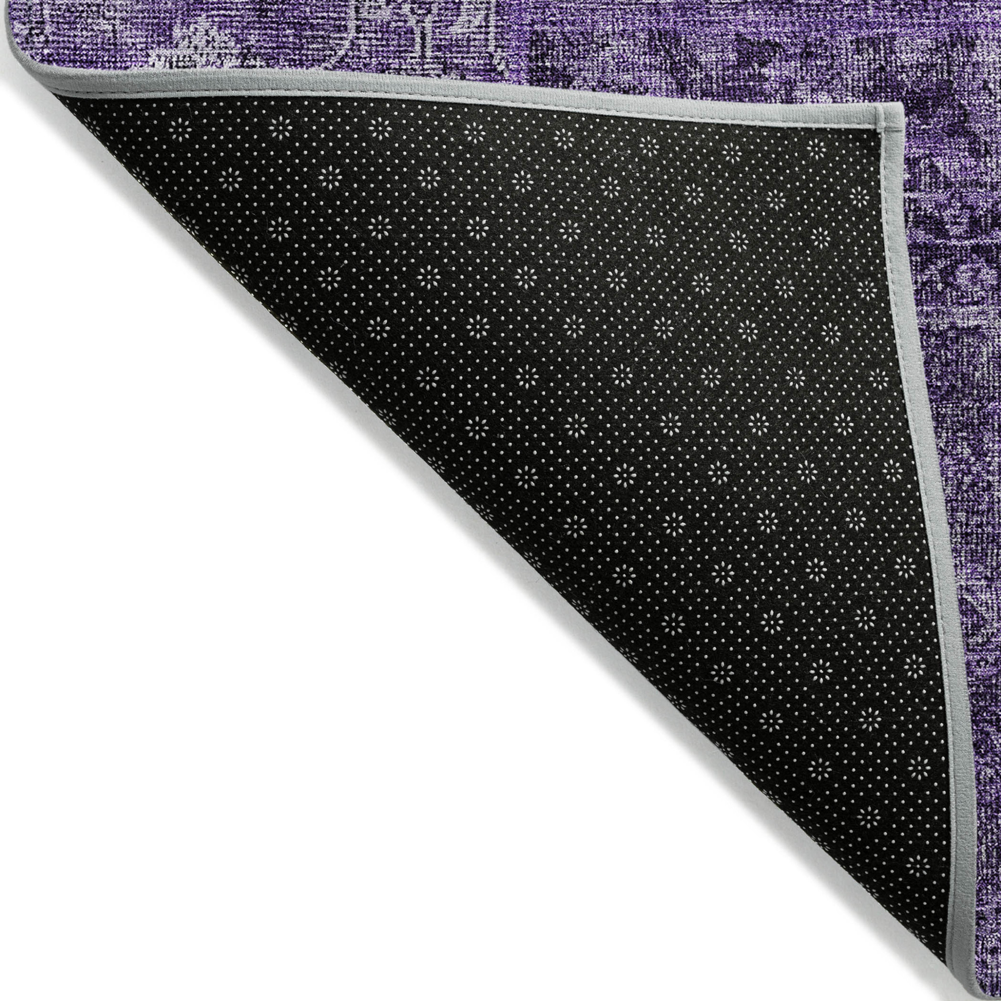 10' X 14' Eggplant Purple And Charcoal Patchwork Washable Indoor Outdoor Area Rug - 1 - Sports & Outdoor