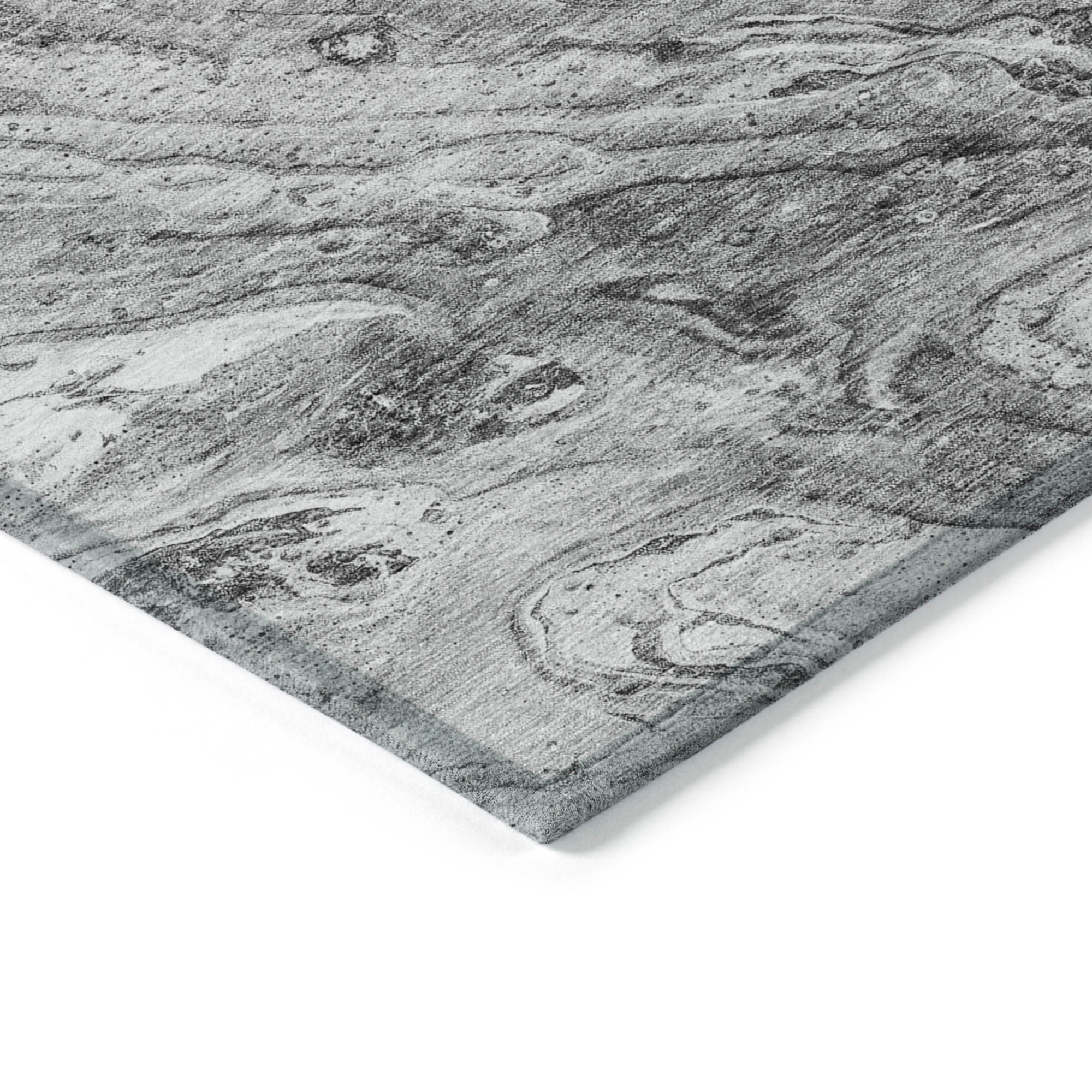 10' X 14' Gray Silver And Charcoal Abstract Washable Indoor Outdoor Area Rug - 1 - Sports & Outdoor