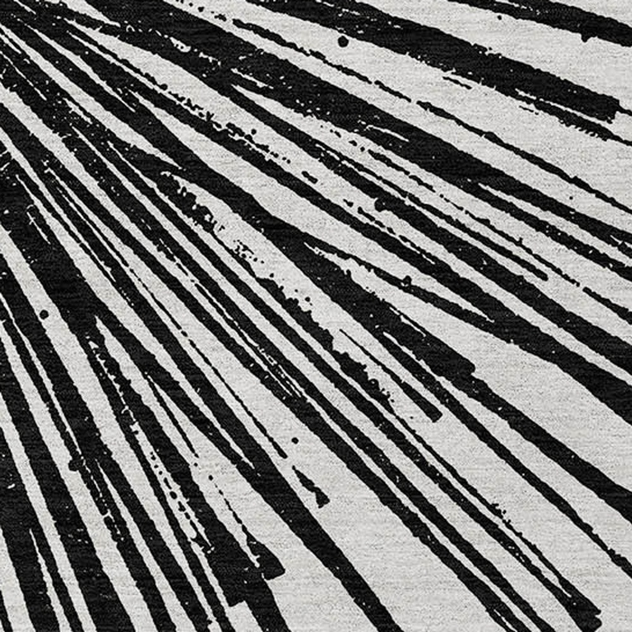 10' X 14' Black And Ivory Abstract Washable Indoor Outdoor Area Rug - 1 - Sports & Outdoor