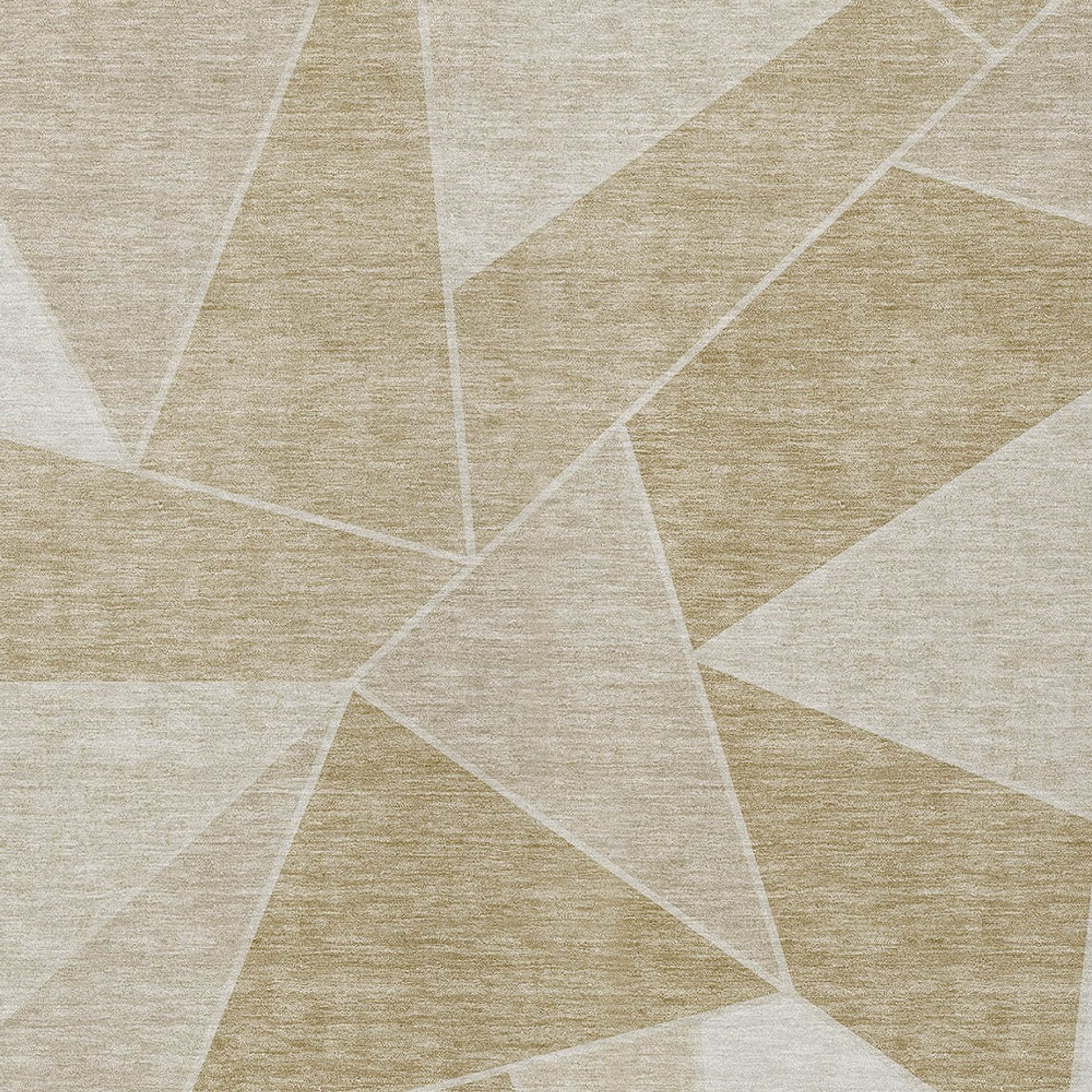10' X 14' Beige Tan And Ivory Geometric Washable Indoor Outdoor Area Rug - 1 - Sports & Outdoor