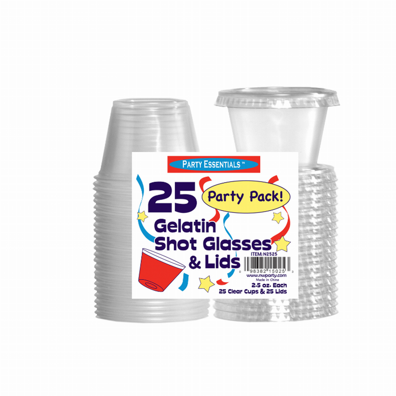 2.5 Oz Jello Shot Cups W/ Lids - Clear / 1 - Parties & Occasions