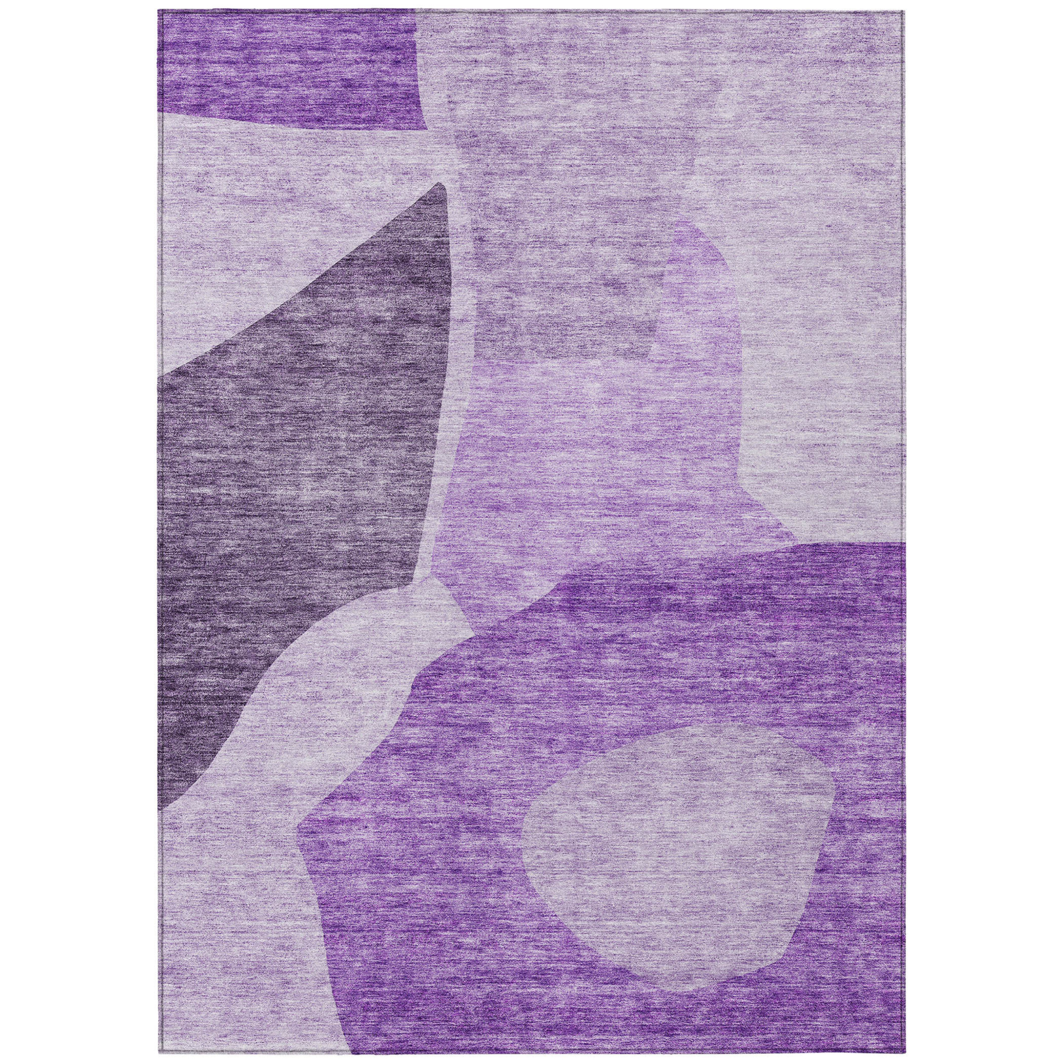 10' X 14' Eggplant Purple And Lilac Abstract Washable Indoor Outdoor Area Rug - 1 - Sports & Outdoor