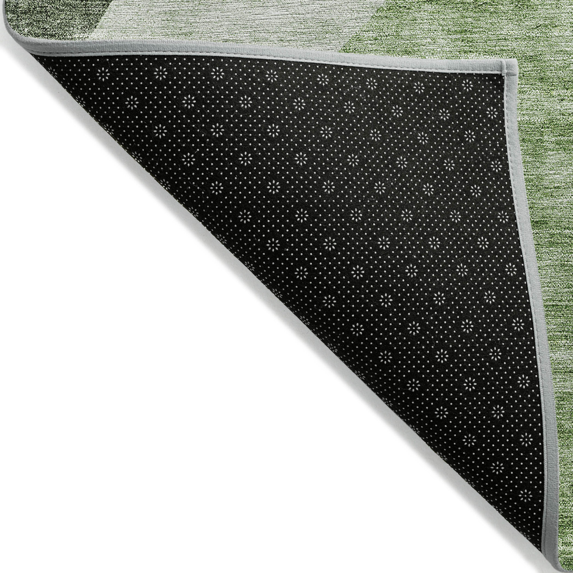 10' X 14' Olive Green And Fern Green Abstract Washable Indoor Outdoor Area Rug - 1 - Sports & Outdoor